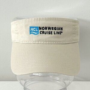Norwegian Cruise Line Visor Khaki Tan Cotton Adjustable Strapback Hat One Size